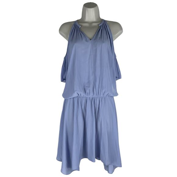 Ramy Brook Eileen Cold Shoulder Satin Mini Dress Light Blue Size S - Picture 4 of 12